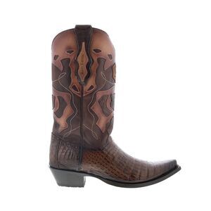 King Exotic Mens Caiman Belly Snip Toe Boots Brown Boots (NWT)